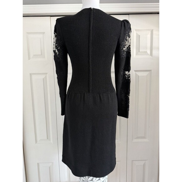 Vintage 70s 80s Pat Sandler Wellmore Saks Neiman Dress Stretch Dressy Knit Sz 2 - Picture 5 of 8